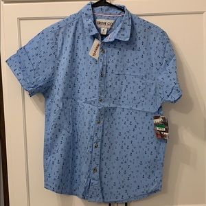 Blue Anchor Button Down